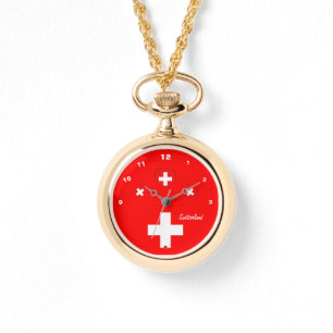Patriotic Heart Swiss Flag Watch, Switzerland Watch