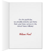 Patriotic Heart Welcome Home Personalized Card (Inside (Right))