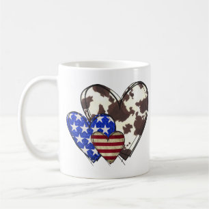 Patriotic hearts coffee mug