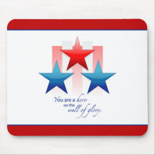 Patriotic Hero Wall of Glory, Thank You Military Mouse Pad