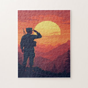 Patriotic Hidden Picture Mosaic Activity Game for Jigsaw Puzzle