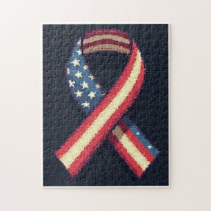 Patriotic Hidden Picture Mosaic Activity Game for Jigsaw Puzzle