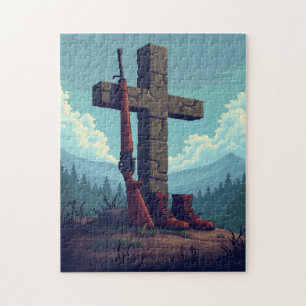 Patriotic Hidden Picture Mosaic Activity Game for Jigsaw Puzzle