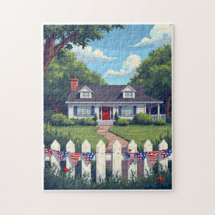 Patriotic Hidden Picture Mosaic Activity Game for Jigsaw Puzzle