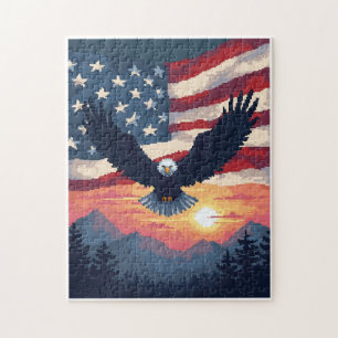 Patriotic Hidden Picture Mosaic Activity Game for Jigsaw Puzzle