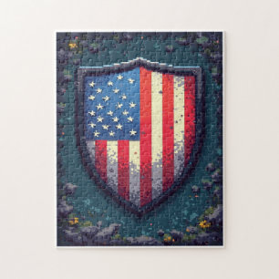 Patriotic Hidden Picture Mosaic Activity Game for Jigsaw Puzzle