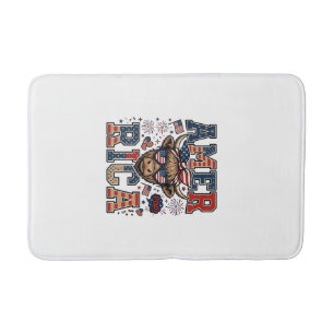 Patriotic Highland Cow America 4th of July Shirt_1 Bath Mat
