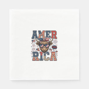 Patriotic Highland Cow America 4th of July Shirt_1 Napkins