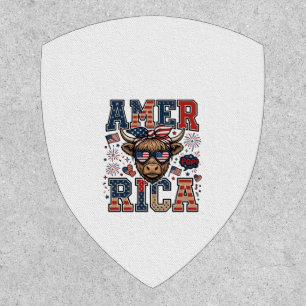 Patriotic Highland Cow America 4th of July Shirt_1 Patch