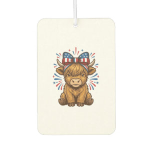 Patriotic Highland Cow Bow Vector Design (2)_1 Air Freshener