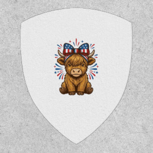 Patriotic Highland Cow Bow Vector Design (2)_1 Patch