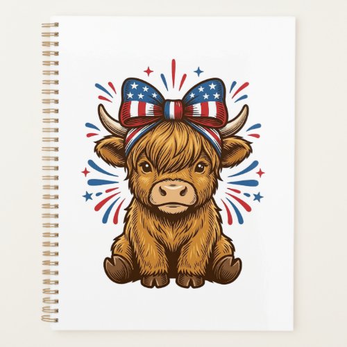 Patriotic Highland Cow Bow Vector Design (2)_1 Planner