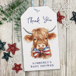 Patriotic Highland Cow Farm Animal Baby Shower Gift Tags<br><div class="desc">Invite friends and family to celebrate the arrival of your new baby with our adorable cow-themed invitations featuring a cute highland calf wearing a patriotic American flag bow tie. The design is perfect for a 4th of July or summer baby shower, and is great for those in the military or...</div>