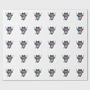 Patriotic Highland Cow Vintage Engraving Shirt_1 Wrapping Paper