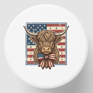 Patriotic Highland Cow Vintage Engraving Shirt Des Mini Candle Favors