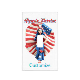 Patriotic Hippie Girl Thunder_Cove Light Switch Cover