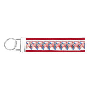 Patriotic Hippie Girl Thunder_Cove Wrist Keychain