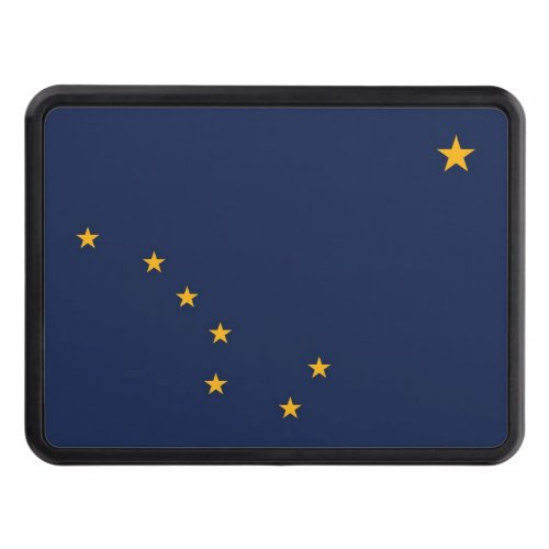 Patriotic hitch cover with Flag of Alaska