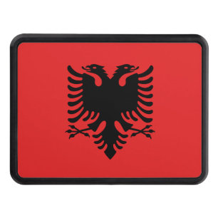 Patriotic hitch cover with Flag of Albania