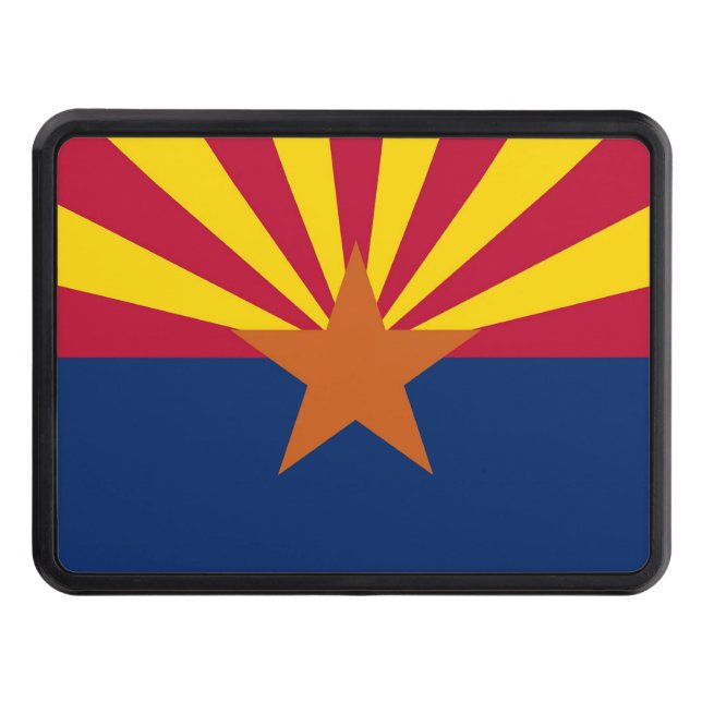 Patriotic hitch cover with Flag of Arizona (Front)