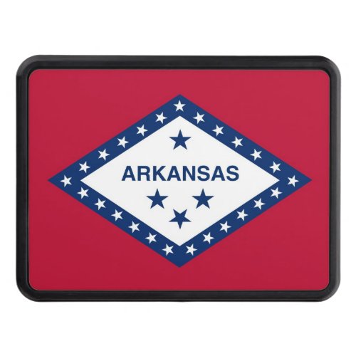 Patriotic hitch cover with Flag of Arkansas