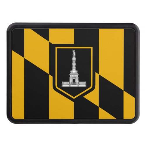 Patriotic hitch cover with Flag of Baltimore