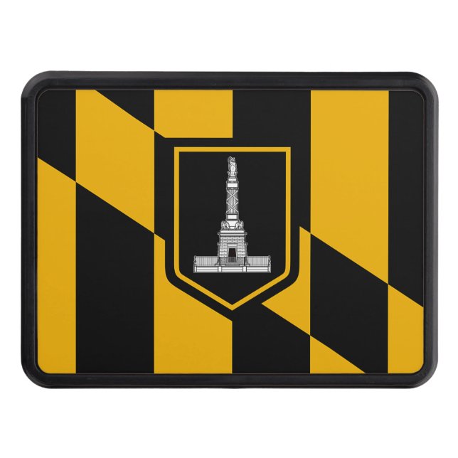 Patriotic hitch cover with Flag of Baltimore (Front)
