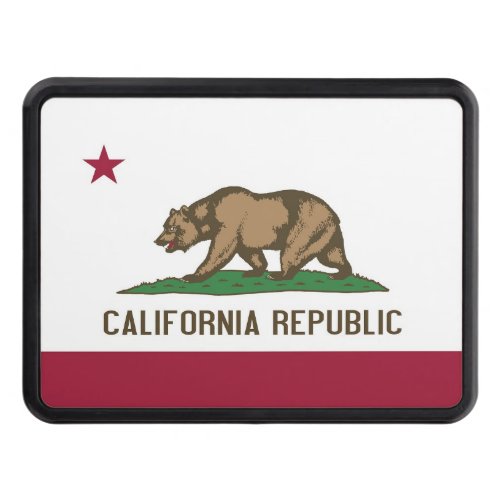 Patriotic hitch cover with Flag of California