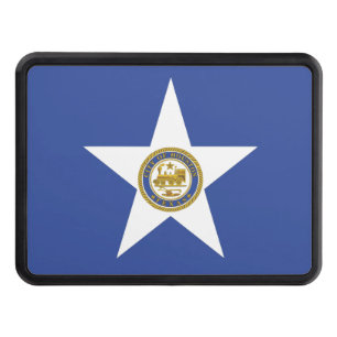 Patriotic hitch cover with Flag of Houston