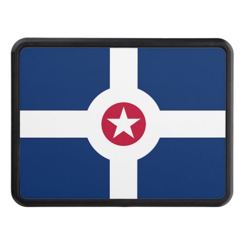Patriotic hitch cover with Flag of Indianapolis