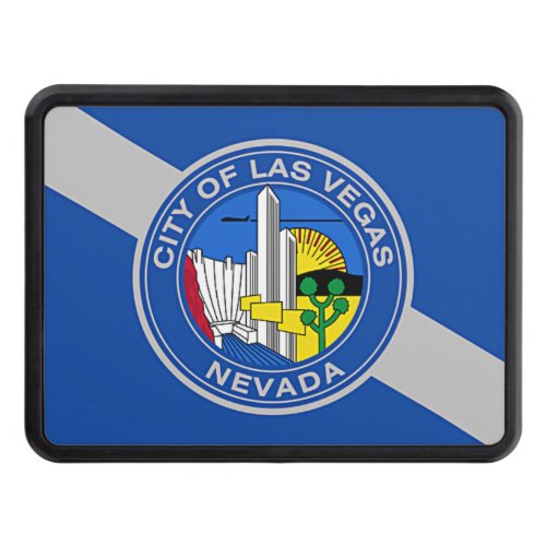 Patriotic hitch cover with Flag of Las Vegas