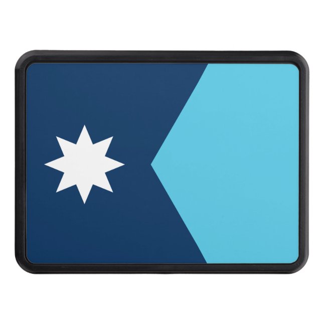Patriotic hitch cover with Flag of Minnesota, USA (Front)