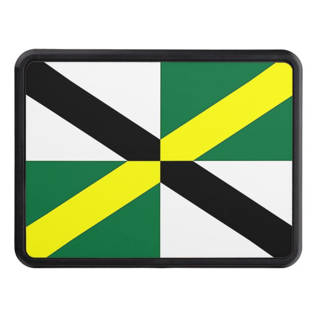 Patriotic hitch cover with Flag of Monterey (Front)