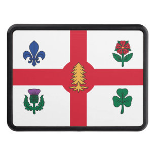 Patriotic hitch cover with Flag of Montreal