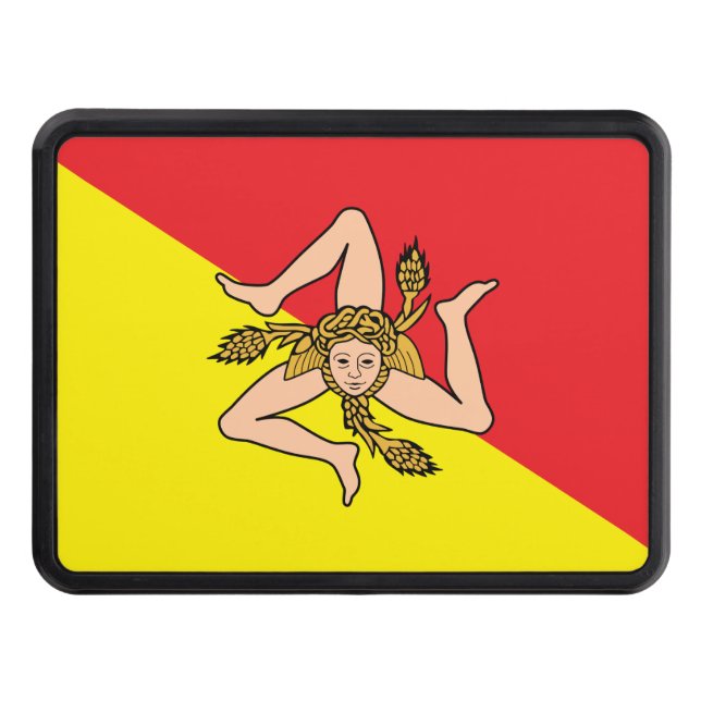 Patriotic hitch cover with Flag of Sicily (Front)