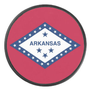 Patriotic hockey puck with flag of Arkansas