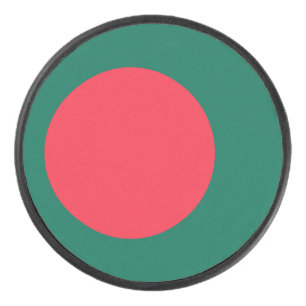 Patriotic hockey puck with flag of Bangladesh