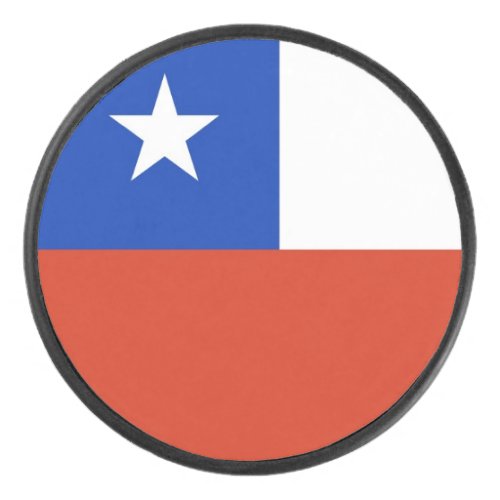 Patriotic hockey puck with flag of Chile