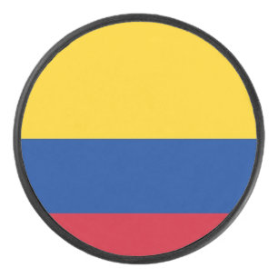 Patriotic hockey puck with flag of Colombia