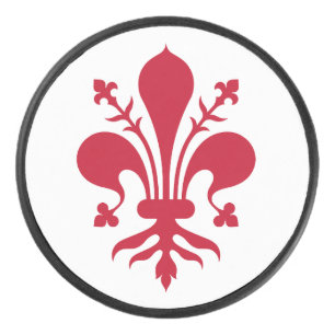 Patriotic hockey puck with flag of Florence