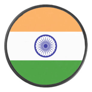 Patriotic hockey puck with flag of India