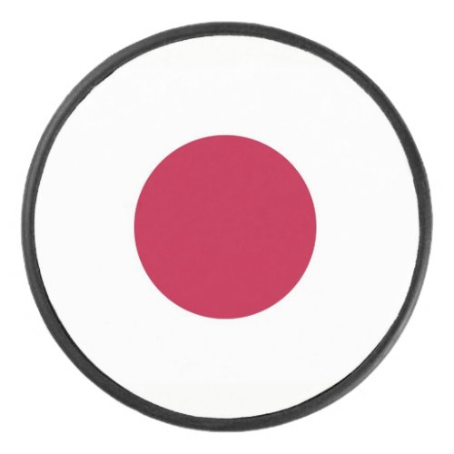 Patriotic hockey puck with flag of Japan