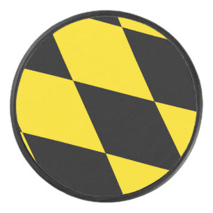 Patriotic hockey puck with flag of Munich