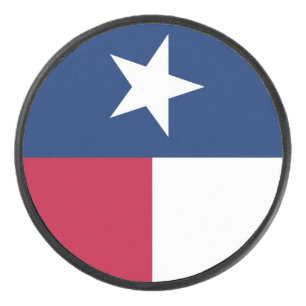Patriotic hockey puck with flag of Texas