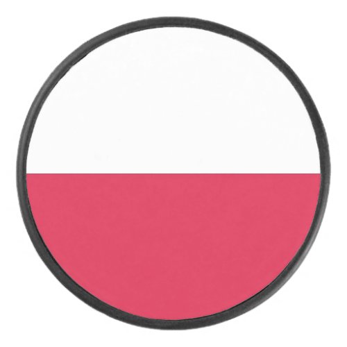 Patriotic hockey puck with Poland flag