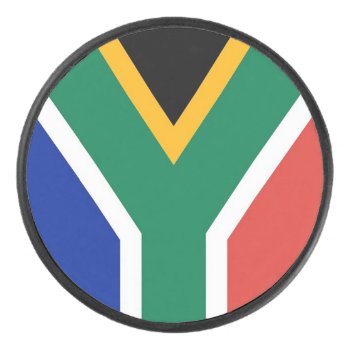 Patriotic Hockey Puck With South Africa Flag by AllFlags at Zazzle
