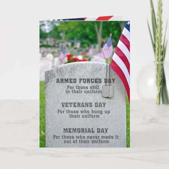 Patriotic Holiday Tombstone Card (Front)