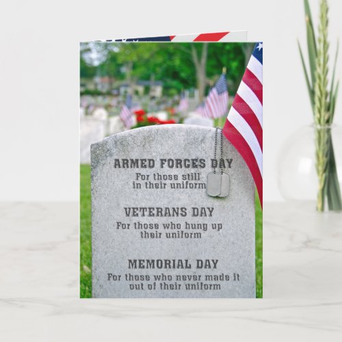 Patriotic Holiday Tombstone Card