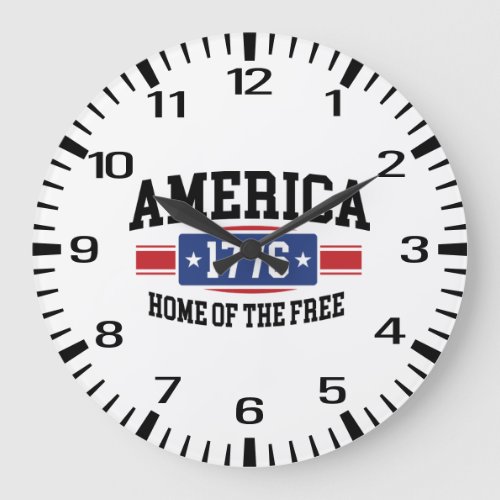 Patriotic Home of the Free Large Clock