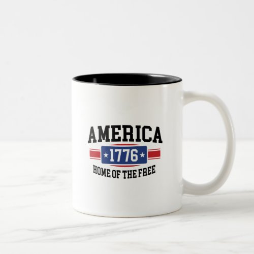 Patriotic Home of the Free Two_Tone Coffee Mug